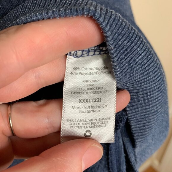 Time and Tru Pullover Sweater Crewneck Sweatshirt Blue Casual Women's Size 3XL - Picture 4 of 5